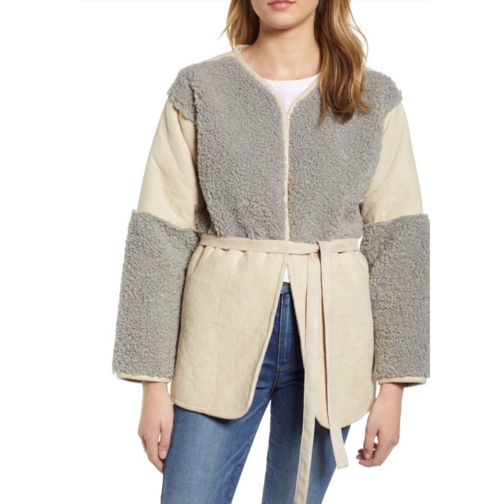 Lucky Brand Mixed Faux Shearling Jacket new with tags